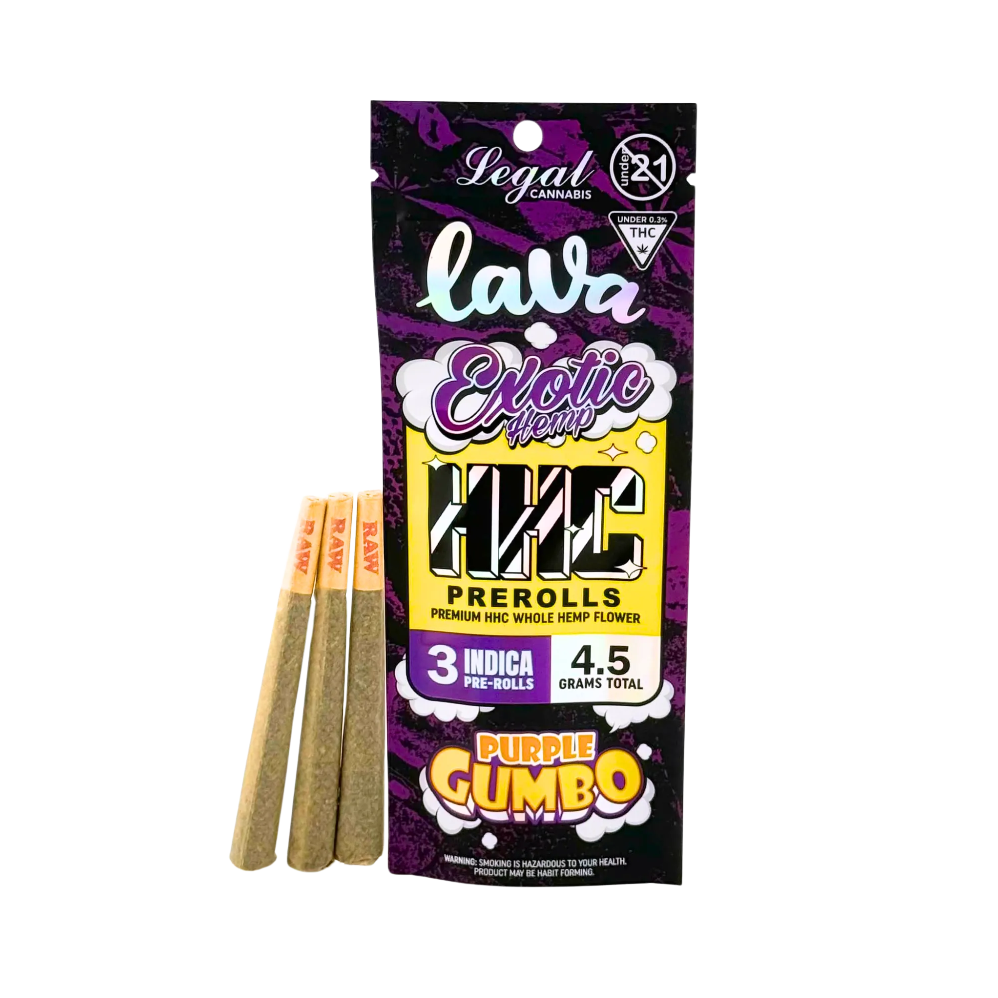 LAVA Exotic Hemp HHC Pre-Rolls 3pk (4.5g Total)