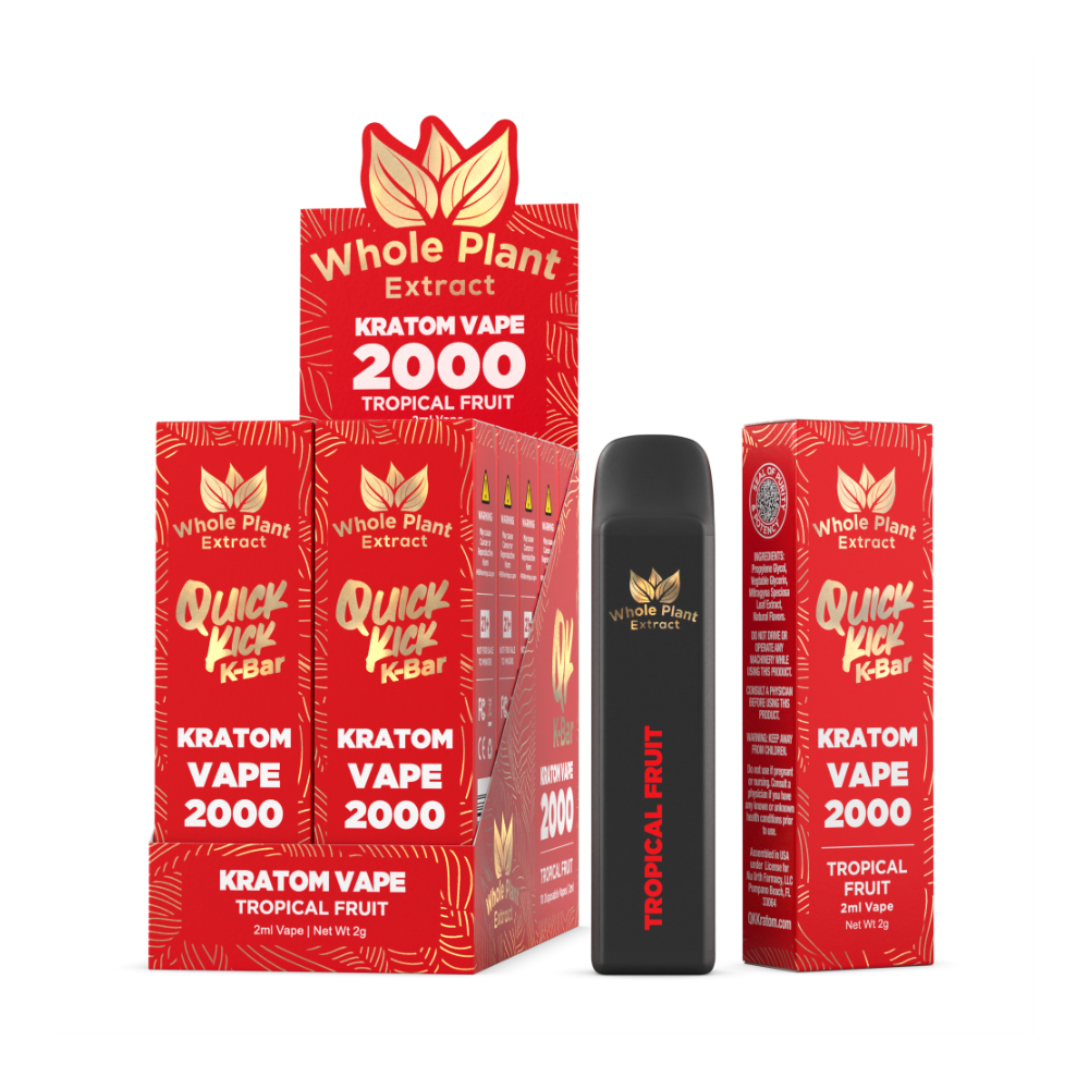 QK Kratom 2G Disposable Vape Tropical Fruit – 10 Pack