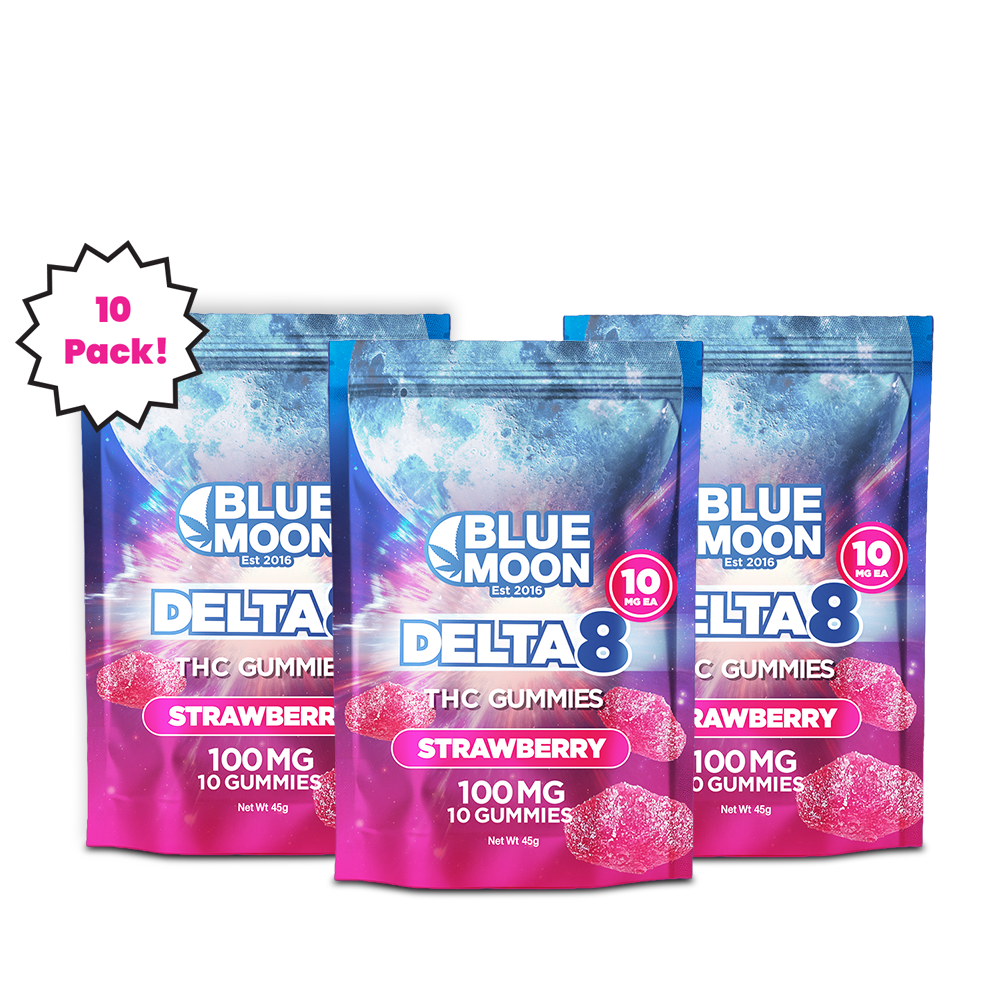 Delta 8 Strawberry Gummies 100mg – 10 Pack