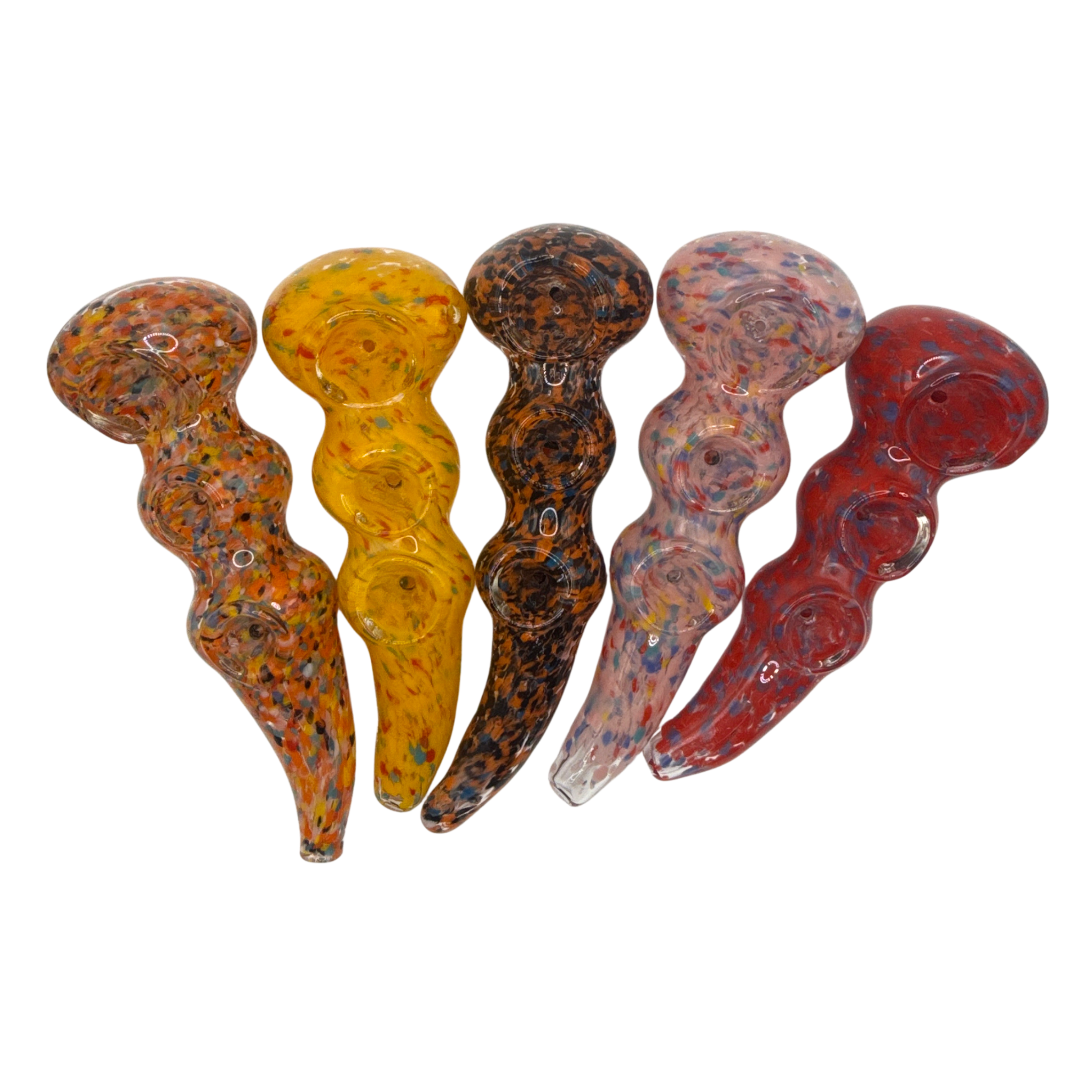 Tri-Glitch Wave Glass Hand Pipe