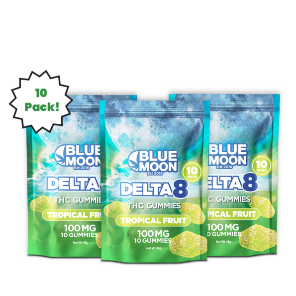 Delta 8 Tropical Fruit Gummies 100mg – 10 Pack