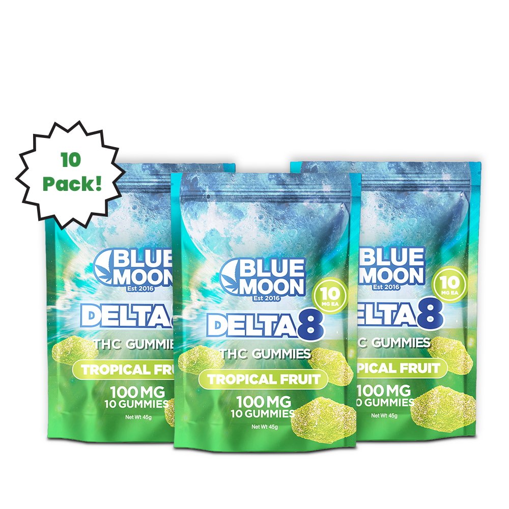 Delta 8 Tropical Fruit Gummies 100mg – 10 Pack