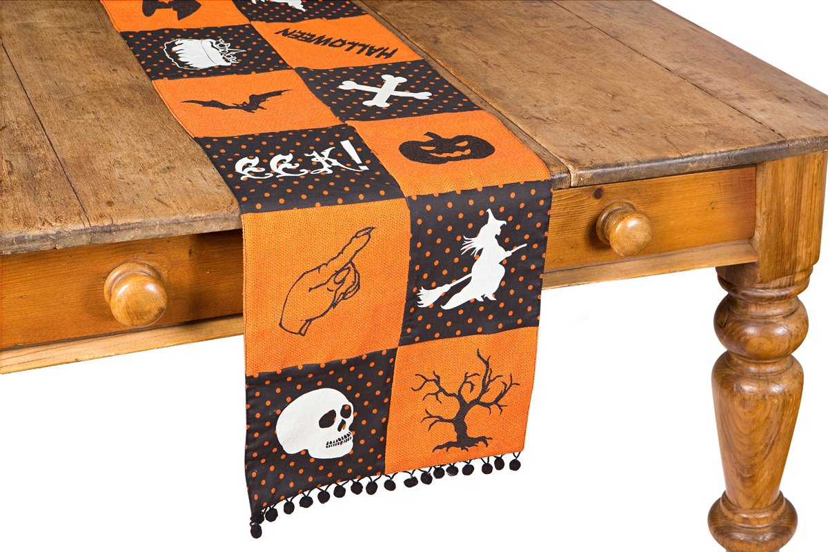 Xia Home Fashions Halloween Patchwork Table Runner