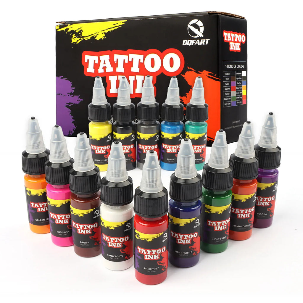 DQFART 14-Color 15ml Tattoo Ink Set