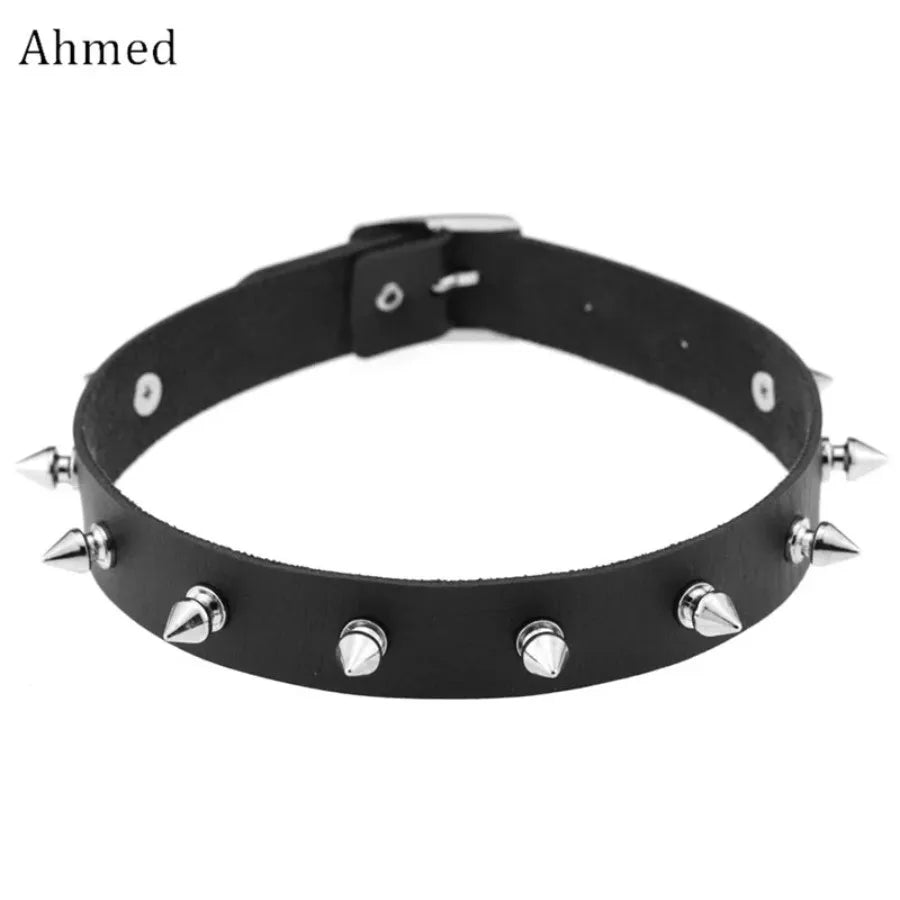 Punk Spiked Bell Choker