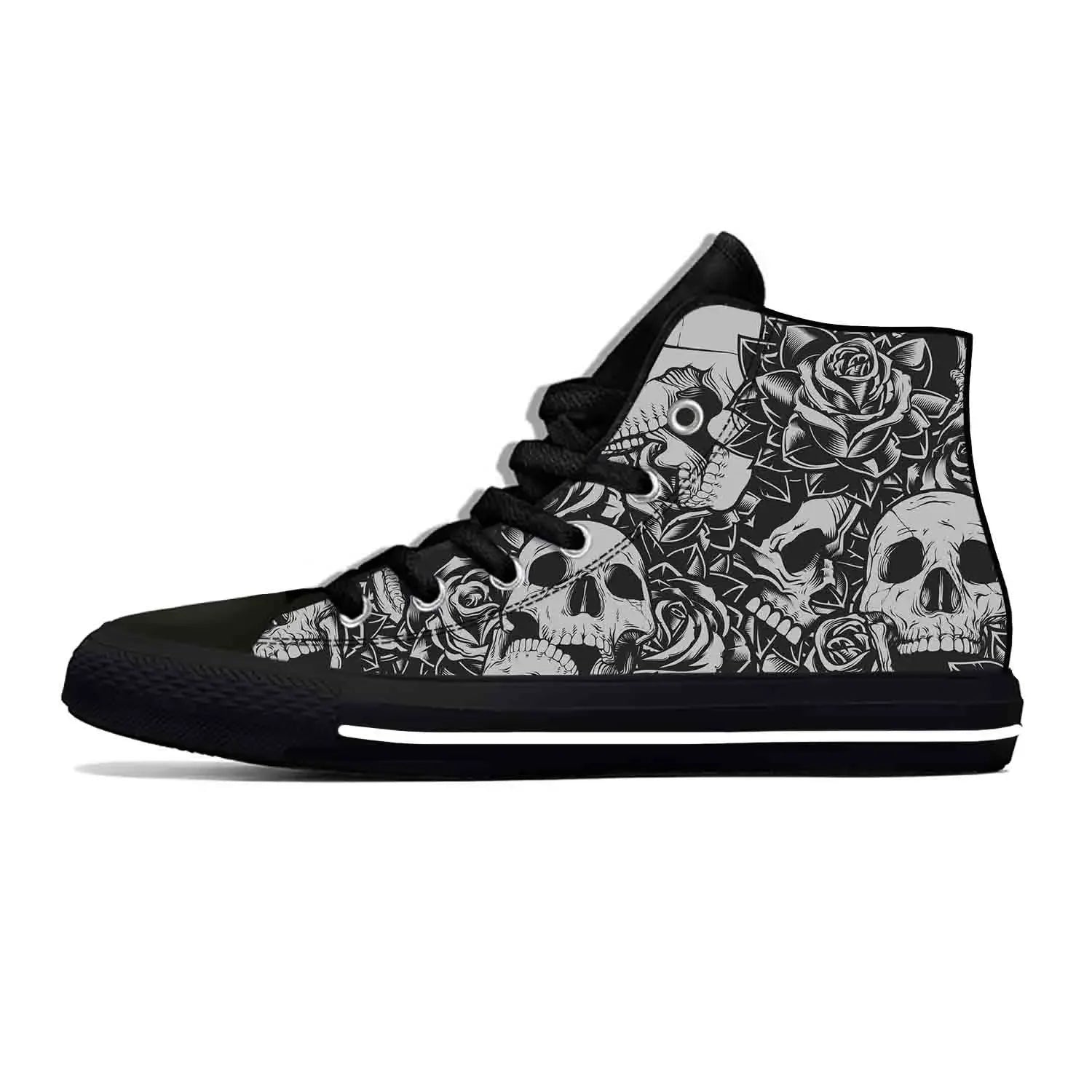 Sugar Skull Gothic High-Top Sneakers