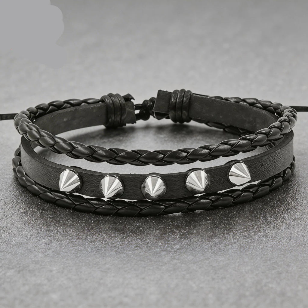 3Pcs/Set Leather Bracelet