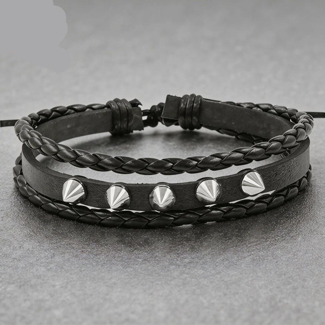 3Pcs/Set Leather Bracelet