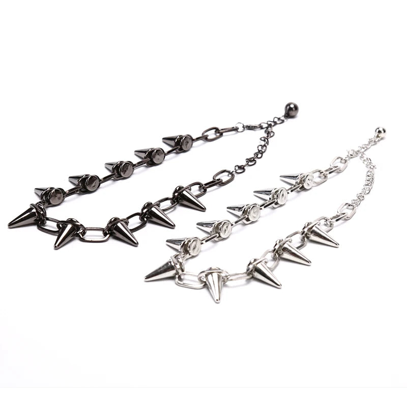 Punk Spiked Chain Choker Necklace