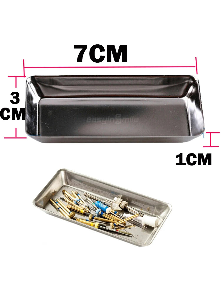 1pc Dental Instrument Tray Stainless Steel Holder for burs Files Dental Medical Tools Nail Tattoo Device Supplies Dish