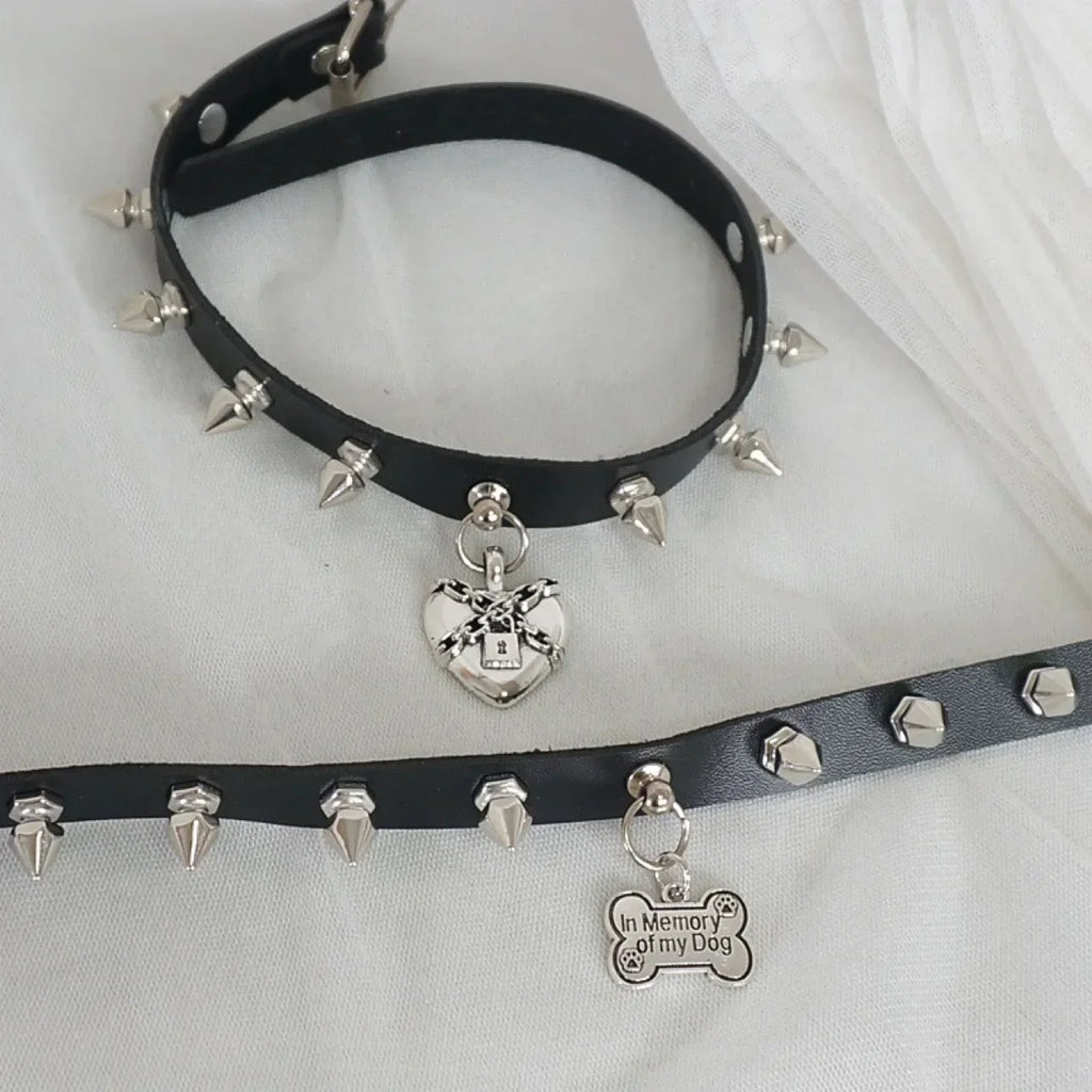 Harajuku Rivets Spike Leather Choker