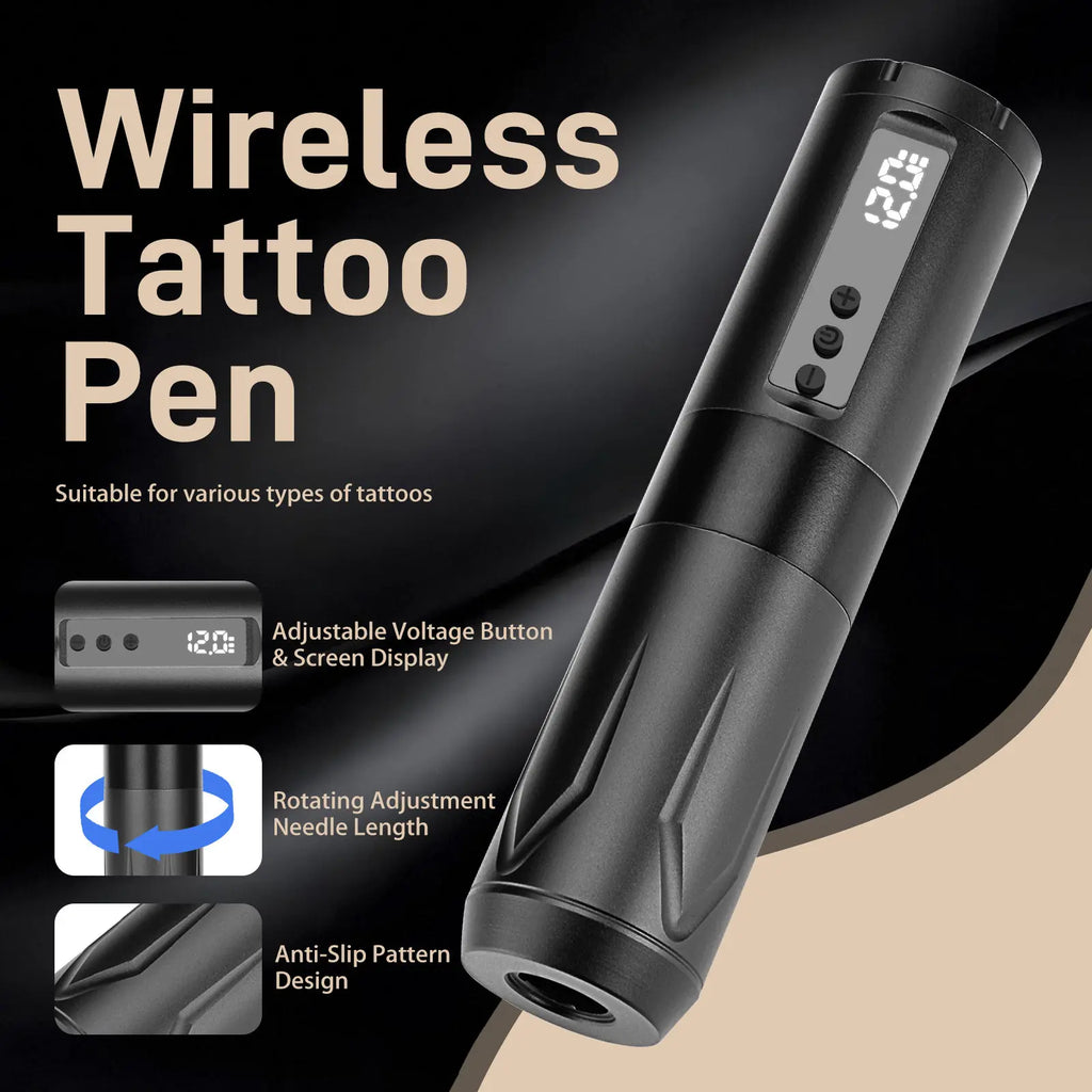 Wireless Rotary Tattoo Machine Pen Kit Tattoo Ink with Tattoo Cartridge Needles 3RL 5RL 7RM 9RM Professional Permanent Makeup