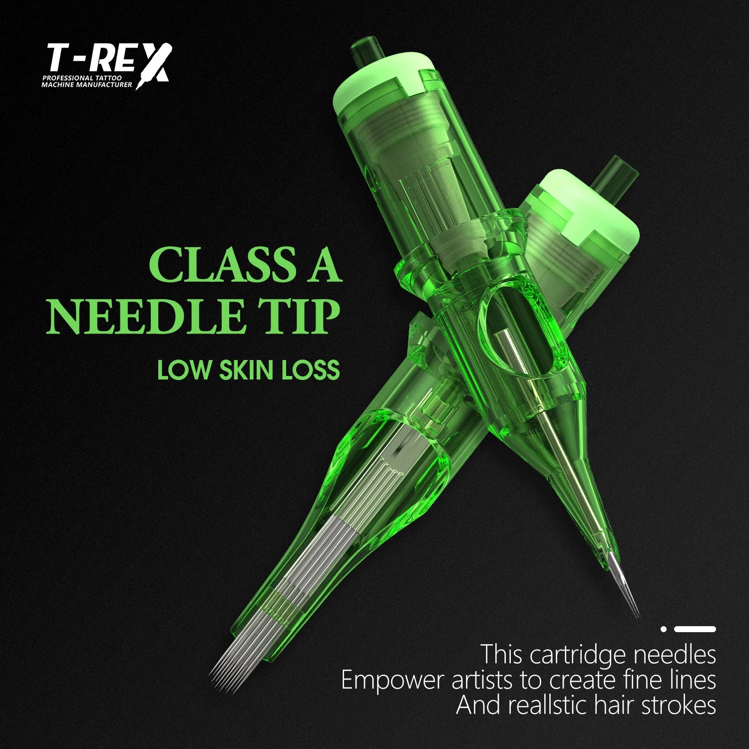 T-Rex 20pcs/Ink Cartridge Tattoo Needle RL RM Disposable Sterilization Safe Tattoo Needle 0.35mm Sterile Tattoo Needle Supply