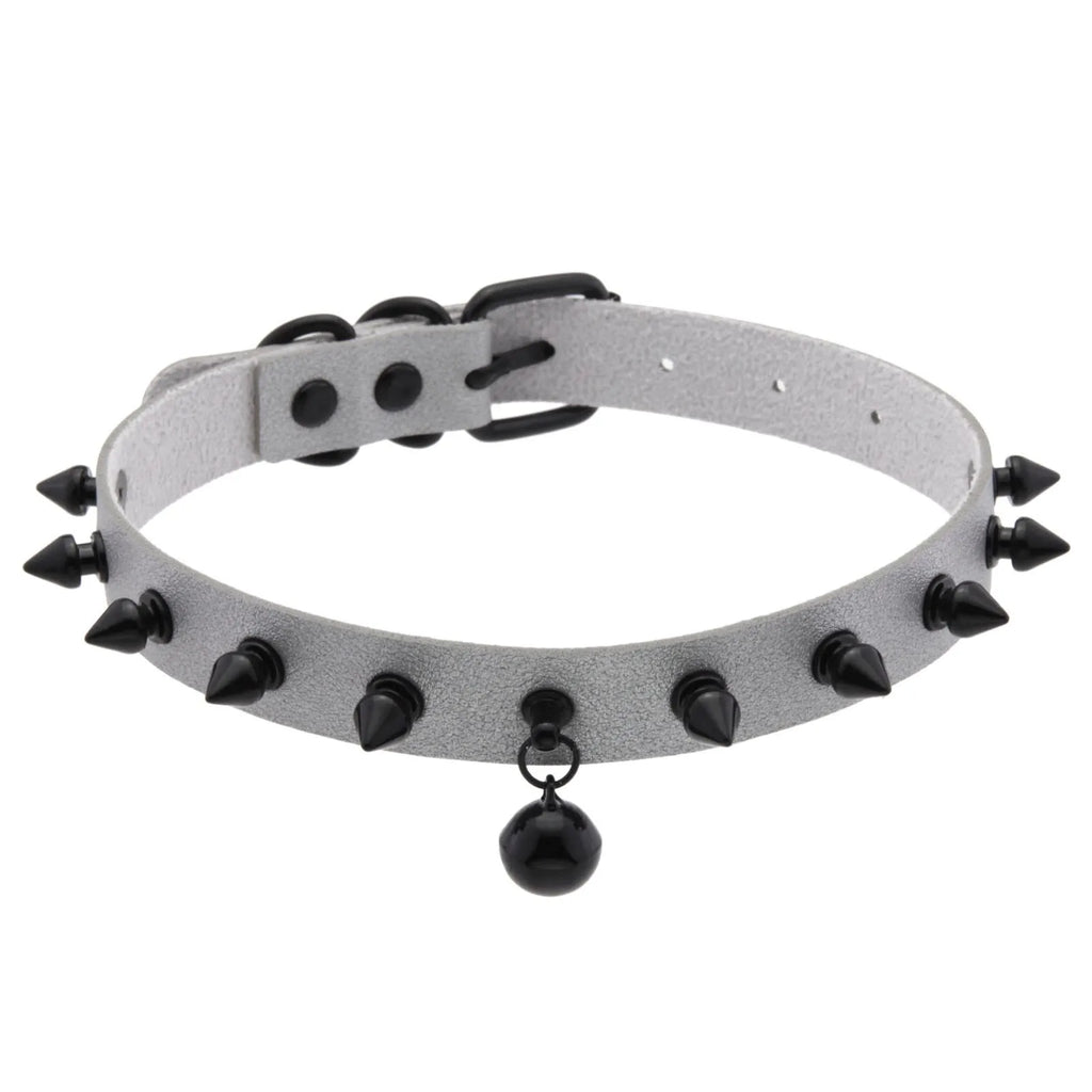 Punk Spiked Bell Choker