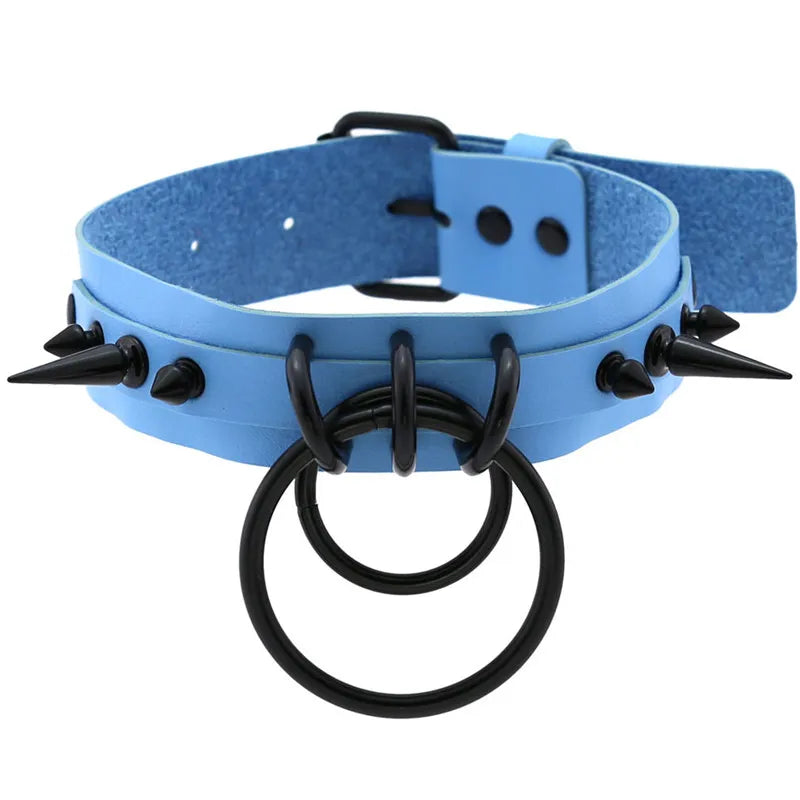 Gothic Spiked O-Ring Choker Collar