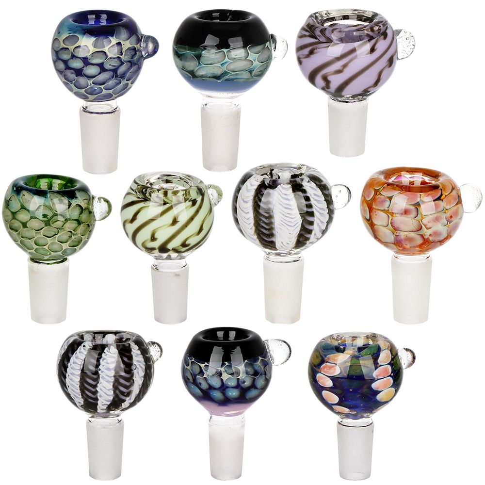 10CT BUNDLE - Roped Honeycomb Fancy Herb Slides - 14mm M
