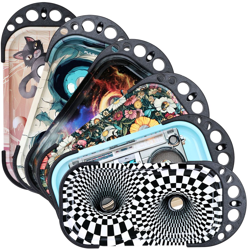 6CT DISPLAY - Pulsar Elevated Cone Rolling Tray Console - 9.25"x4.25" / Assorted Designs