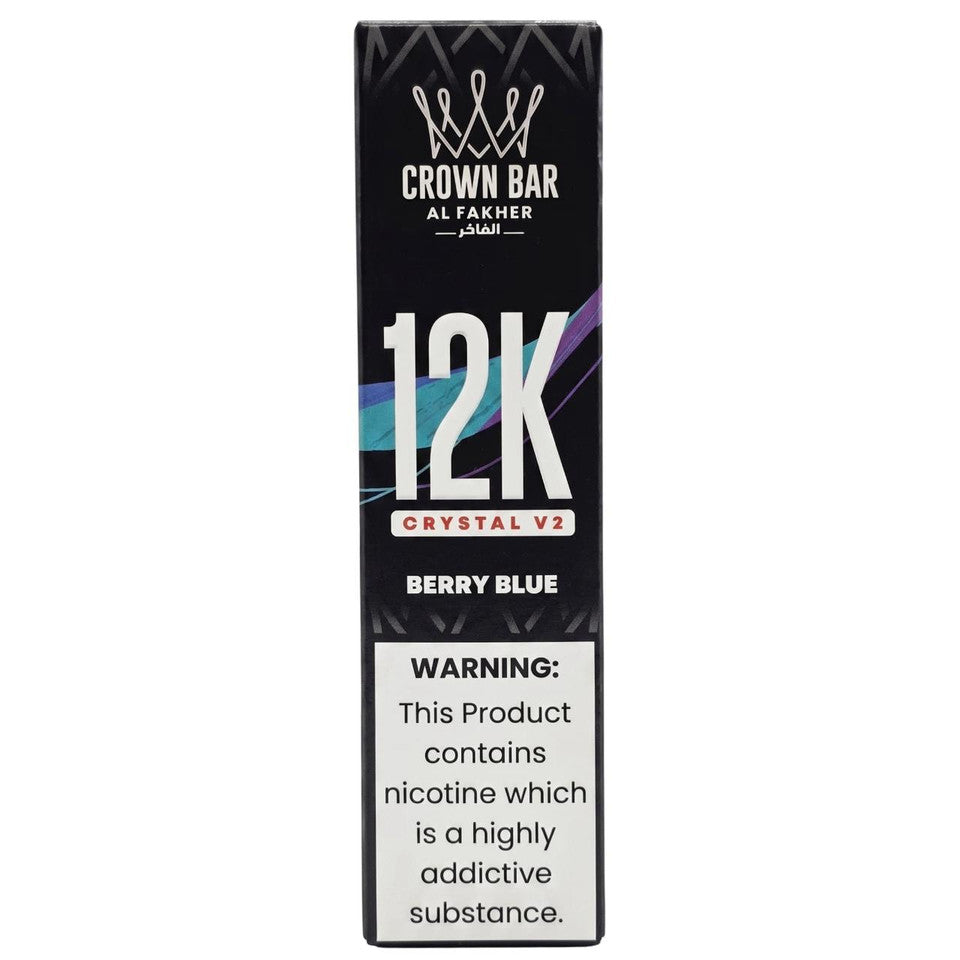 Al Fakher Crown Bar Crystal V2 12K — Berry Blue — supplier packaging reference for internal review