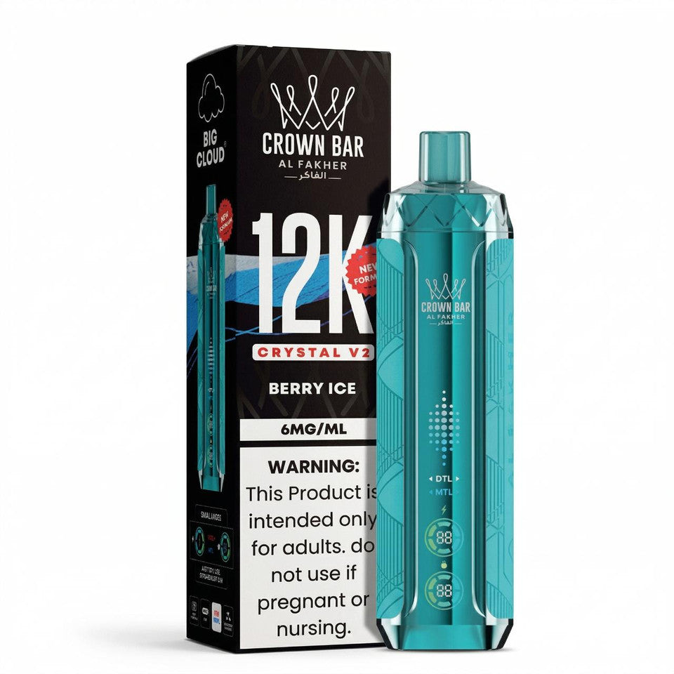 Al Fakher Crown Bar Crystal V2 12K — Berry Ice — supplier packaging reference for internal review