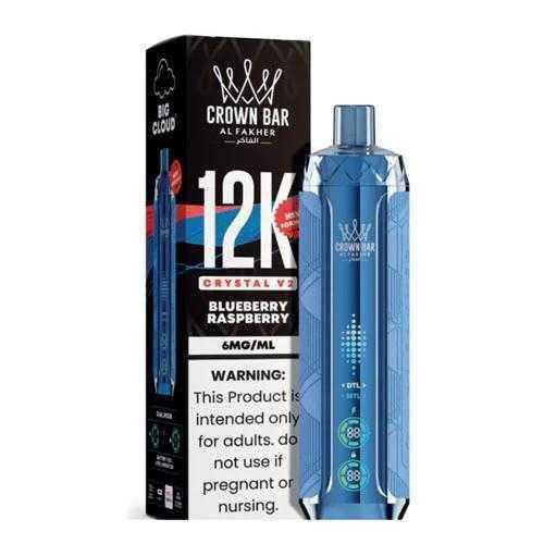 Al Fakher Crown Bar Crystal V2 12K — Blueberry Raspberry — supplier packaging reference for internal review