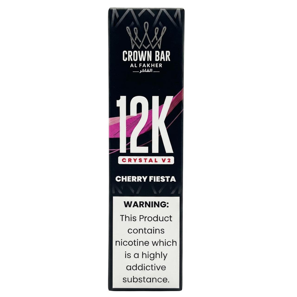 Al Fakher Crown Bar Crystal V2 12K — Cherry Fiesta — supplier packaging reference for internal review