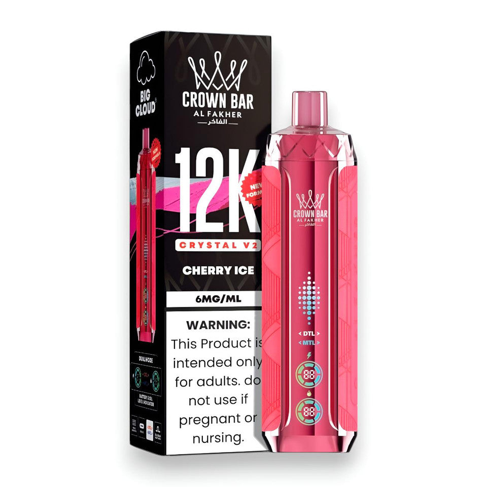 Al Fakher Crown Bar Crystal V2 12K — Cherry Ice — supplier packaging reference for internal review