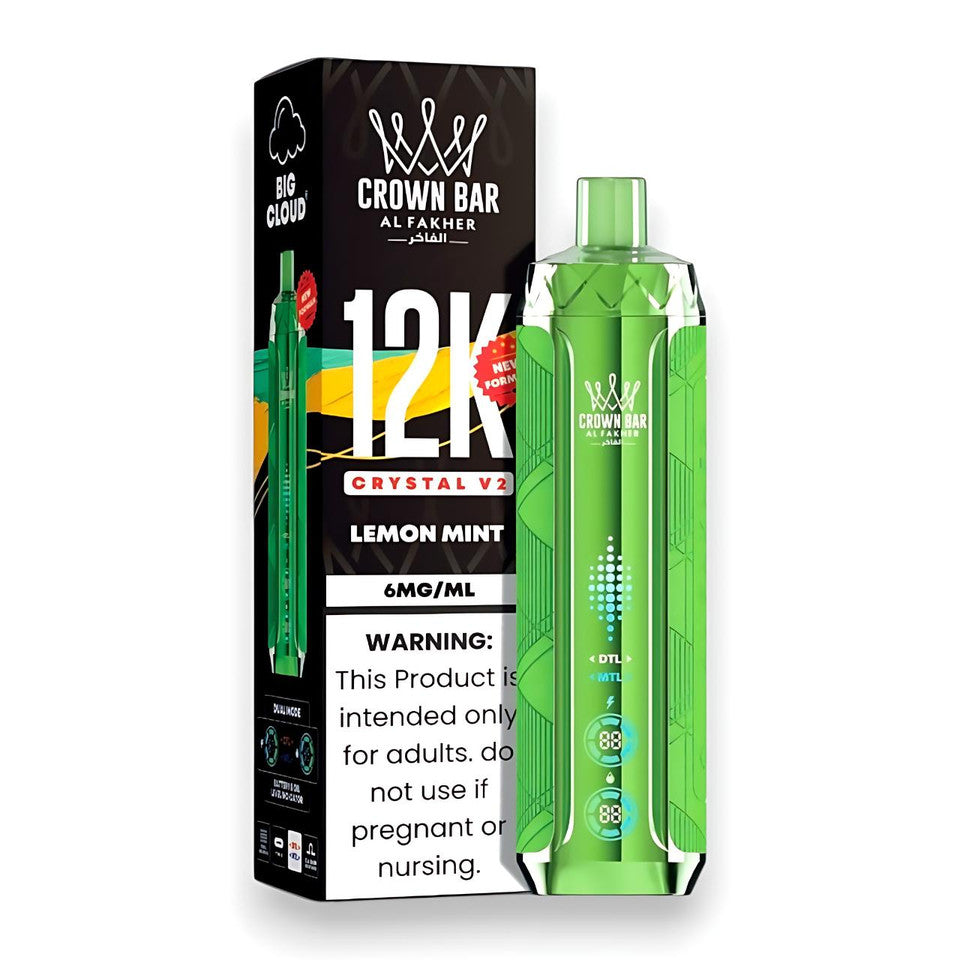 Al Fakher Crown Bar Crystal V2 12K — Lemon Mint — supplier packaging reference for internal review