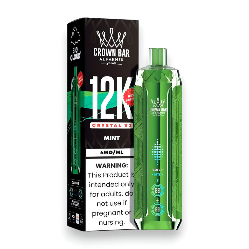 Al Fakher Crown Bar Crystal V2 12K — Mint — supplier packaging reference for internal review