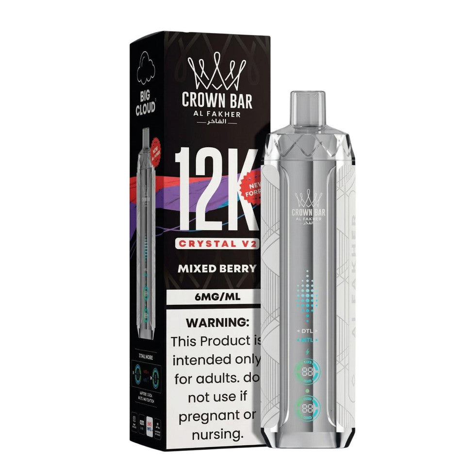 Al Fakher Crown Bar Crystal V2 12K — Mixed Berry — supplier packaging reference for internal review