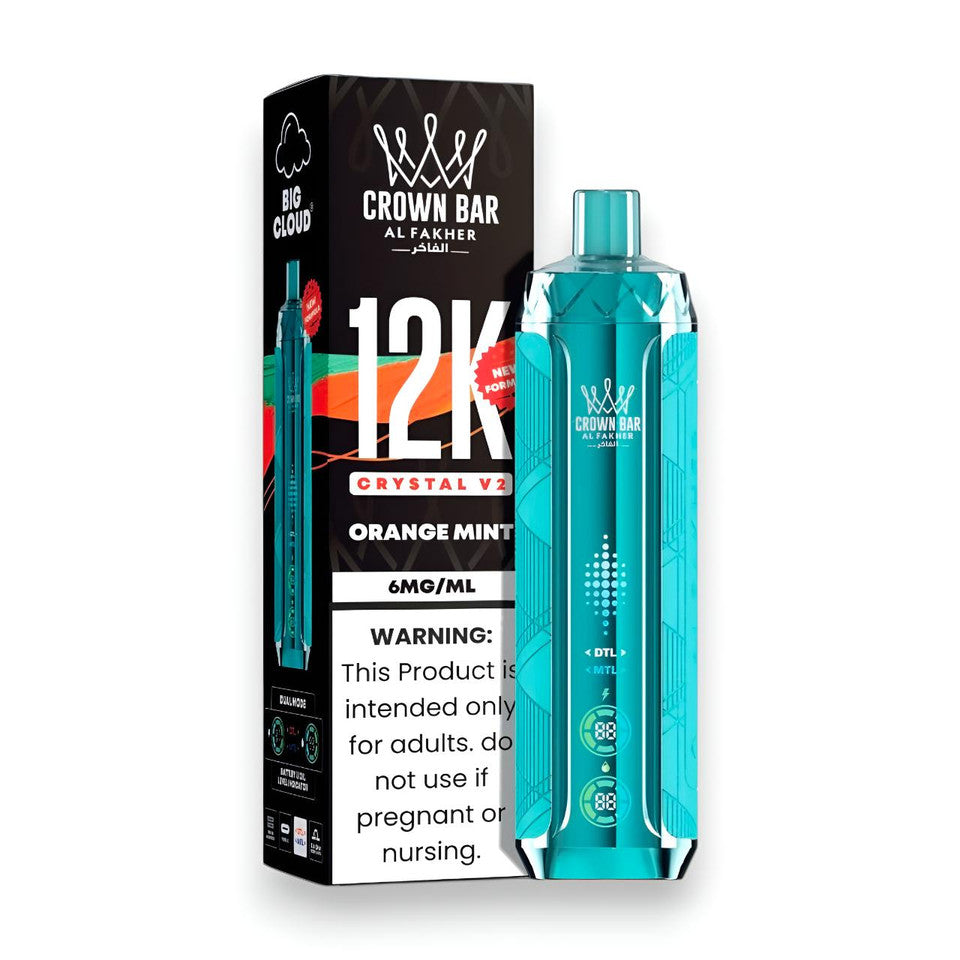 Al Fakher Crown Bar Crystal V2 12K — Orange Mint — supplier packaging reference for internal review