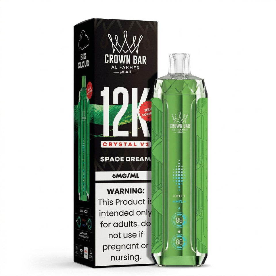 Al Fakher Crown Bar Crystal V2 12K — Space Dream — supplier packaging reference for internal review