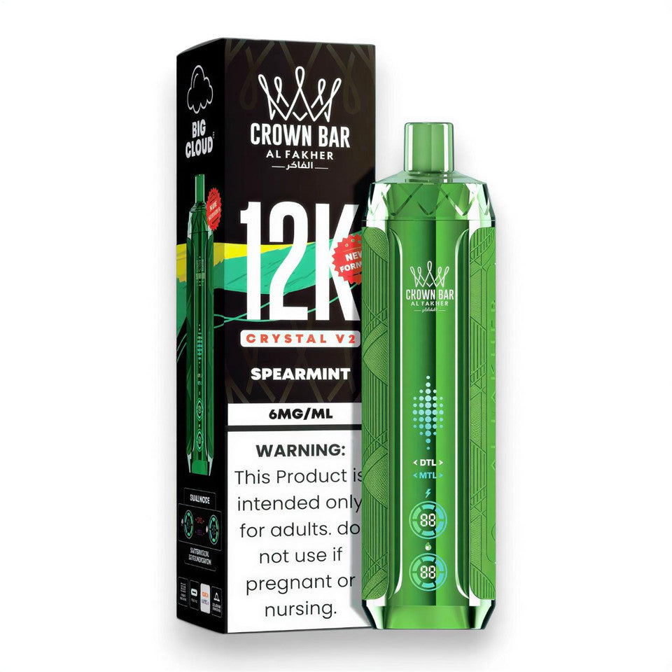Al Fakher Crown Bar Crystal V2 12K — Spearmint — supplier packaging reference for internal review