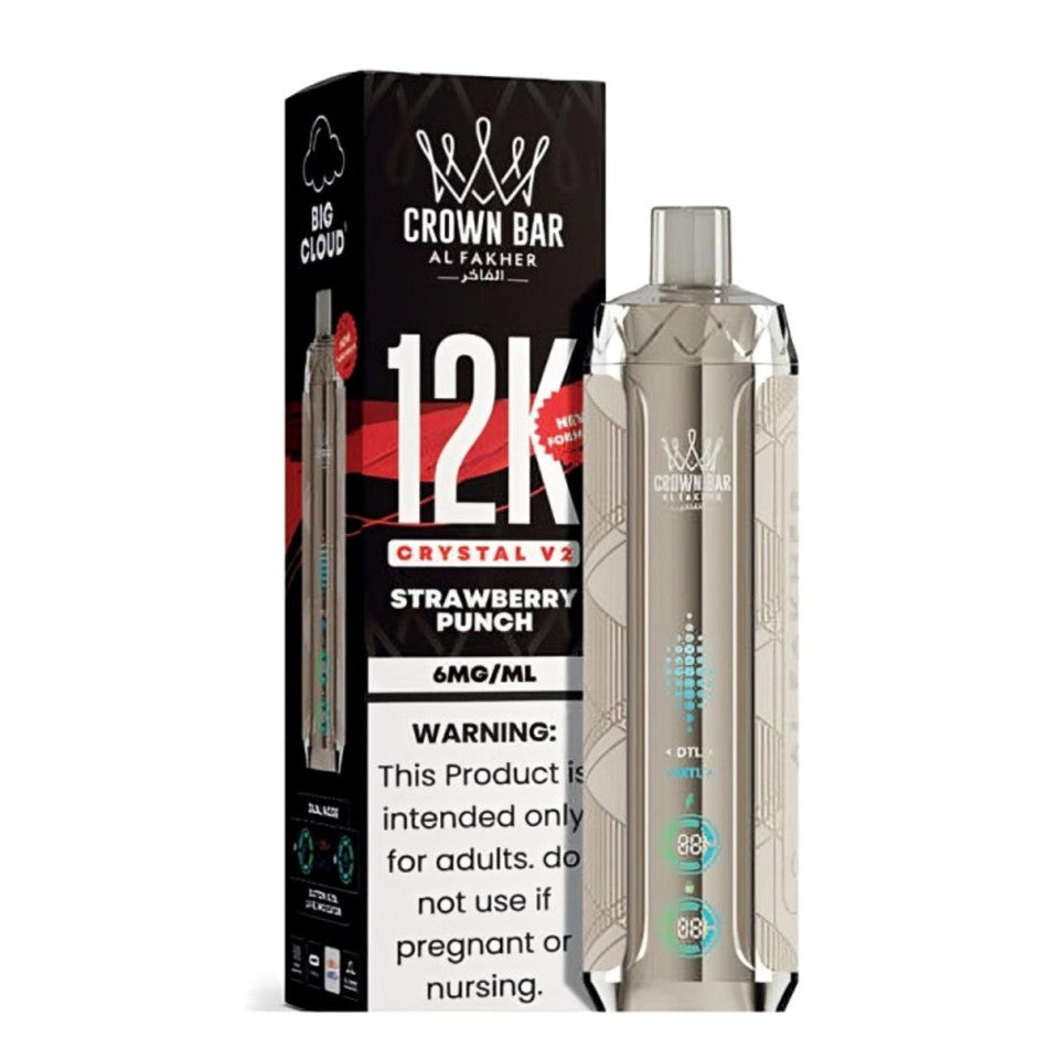 Al Fakher Crown Bar Crystal V2 12K — Strawberry Punch — supplier packaging reference for internal review