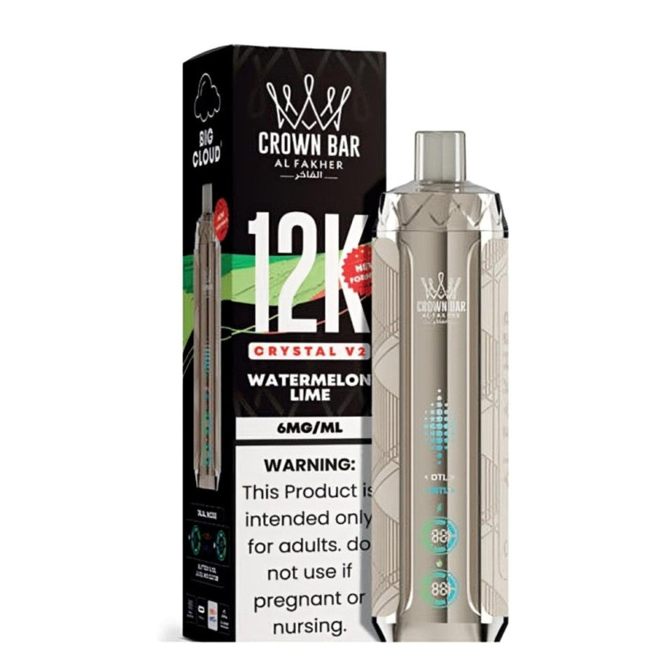 Al Fakher Crown Bar Crystal V2 12K — Watermelon Lime — supplier packaging reference for internal review