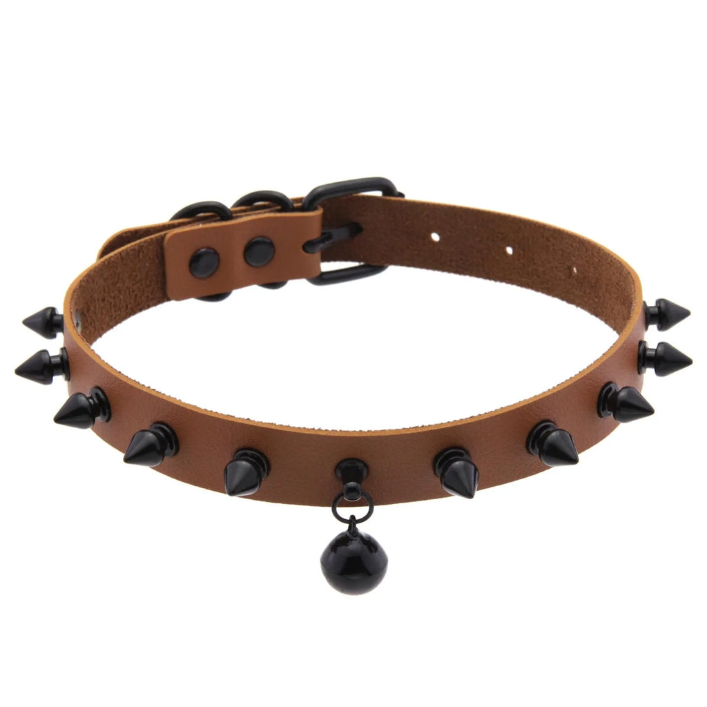 Punk Spiked Bell Choker