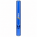 Digitally enhanced illustration of Apex Blue glass chillum on white background