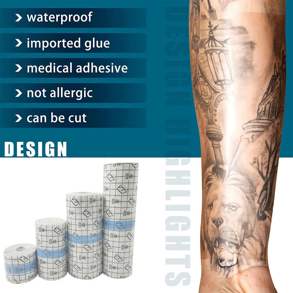 10m Waterproof Tattoo Film Aftercare Protective Skin Healing Tattoo Adhesive Bandages Repair Tattoo Accessories Supply PU Tape