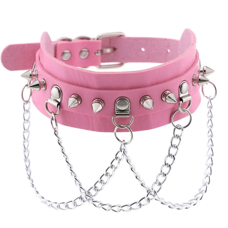 Punk Chain Heart Choker Collar