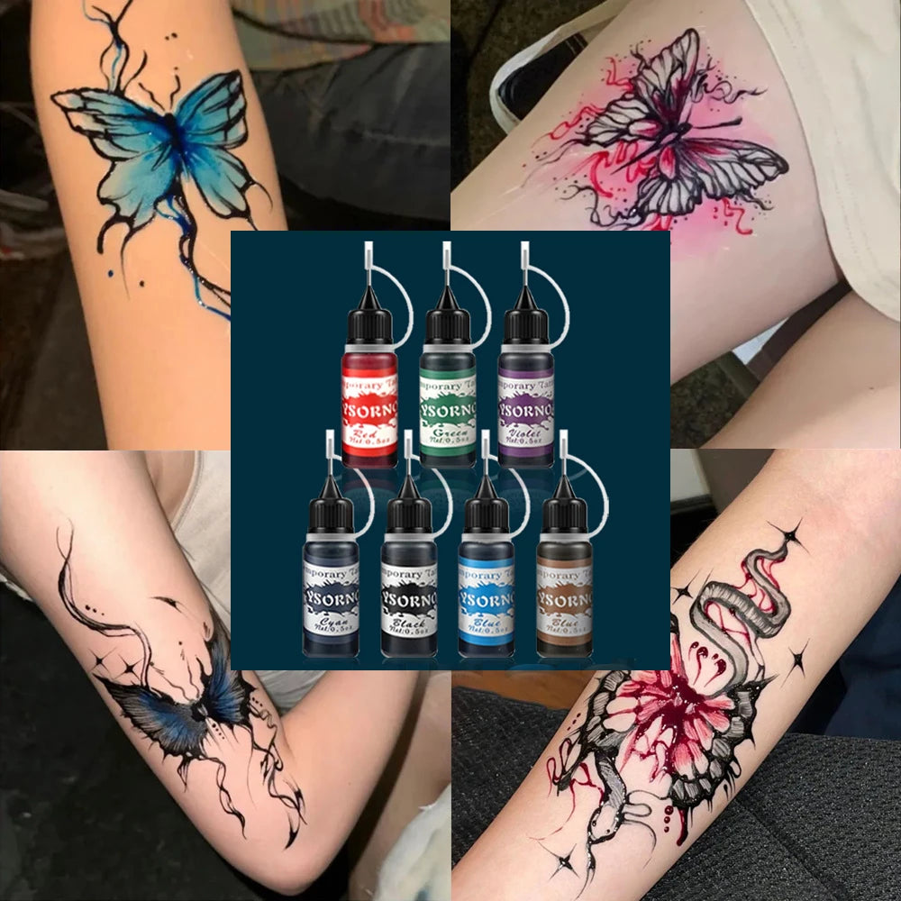 9-Pack 10ml Henna Temporary Tattoo Cones