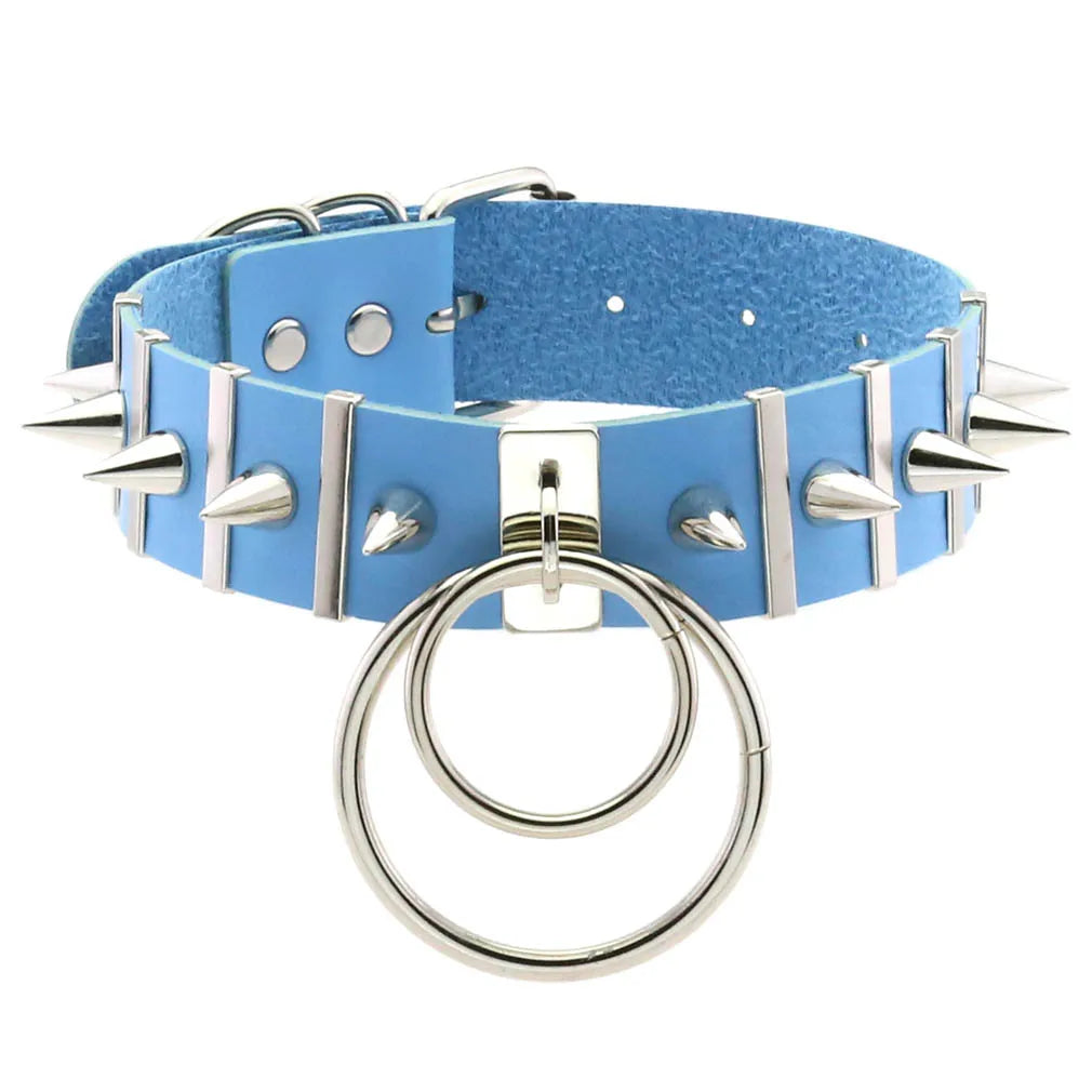 Punk Double O-Ring Spike Choker