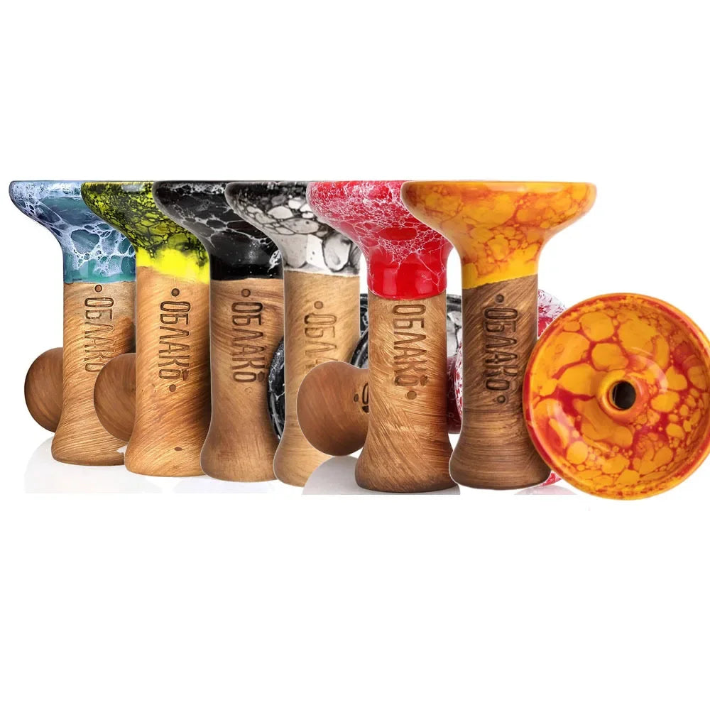 2pcs/Pack Double Color Ceramic Hookah Bowl for Shisha Smoking - Premium Two-Tone HOOKAH BOWL Durable Russian Style Compatible