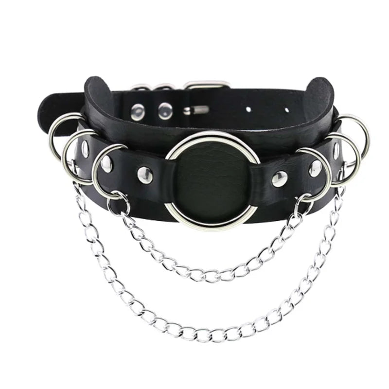 Punk Chain Heart Choker Collar