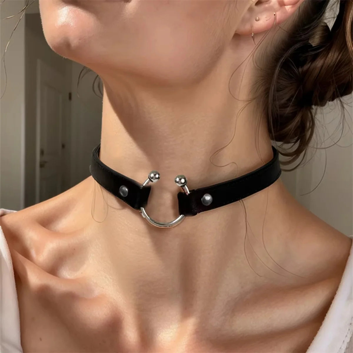 Punk Double Strap O-Ring Choker