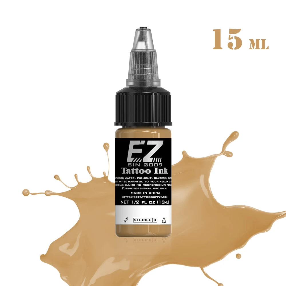 EZ Tattoo INK 25 Colors  1/2 oz 15ml/Bottle Tattoo Inks Pigment Kit for 3D Makeup Beauty Skin Body Art
