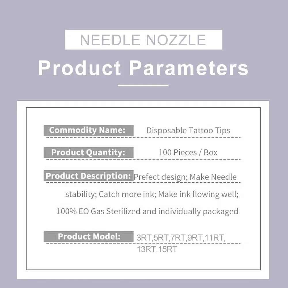 100/50PCS Disposable Tattoo Nozzle Tips RT DT FT Sterilized Tattoo Needle Tube Plastic Tattoo Tube Tips for Tattoo Needle Supply