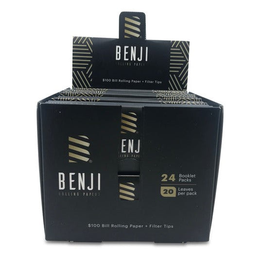 Benji $100 Bill rolling papers 24 booklet display box