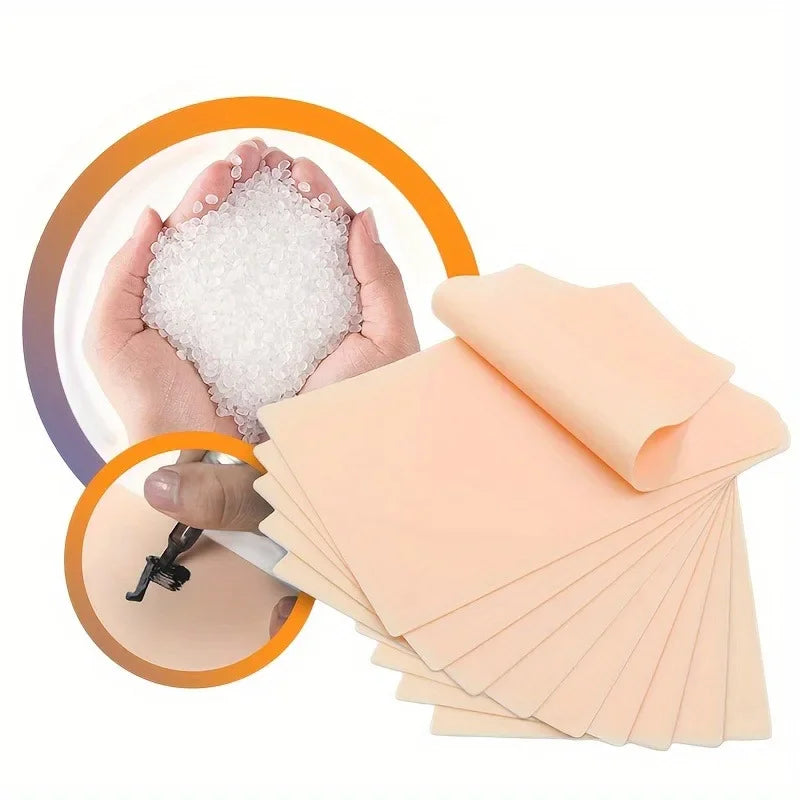 5 Pcs Tattoo Practice Skin (1mm)- 7.6x5.7 Inch Fake Skin Sheets for Beginners & Professional Artists.