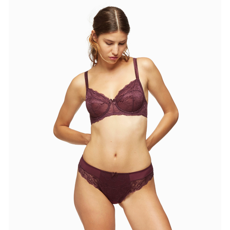 Full Figure Lace Unlined Bra Harlow Elderberry Purple – Blush Lingerie