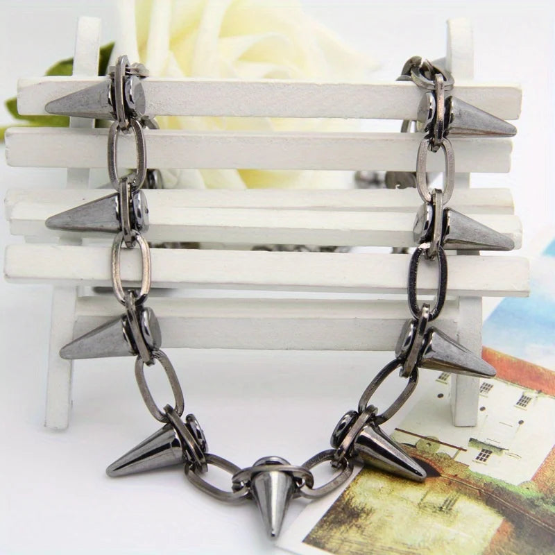 Punk Spike Chain Choker Necklace