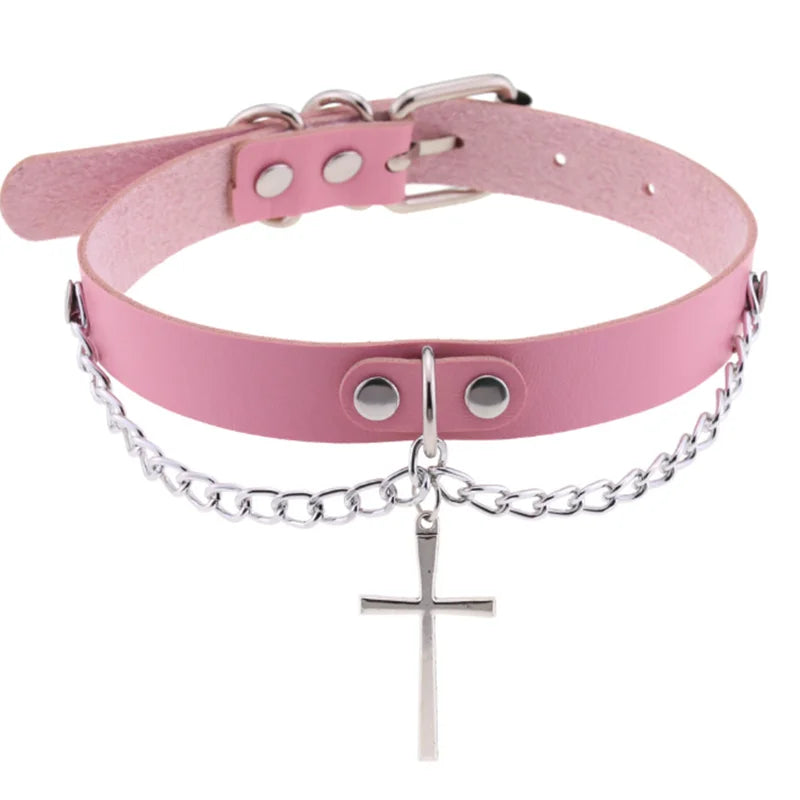 Punk Chain Heart Choker Collar